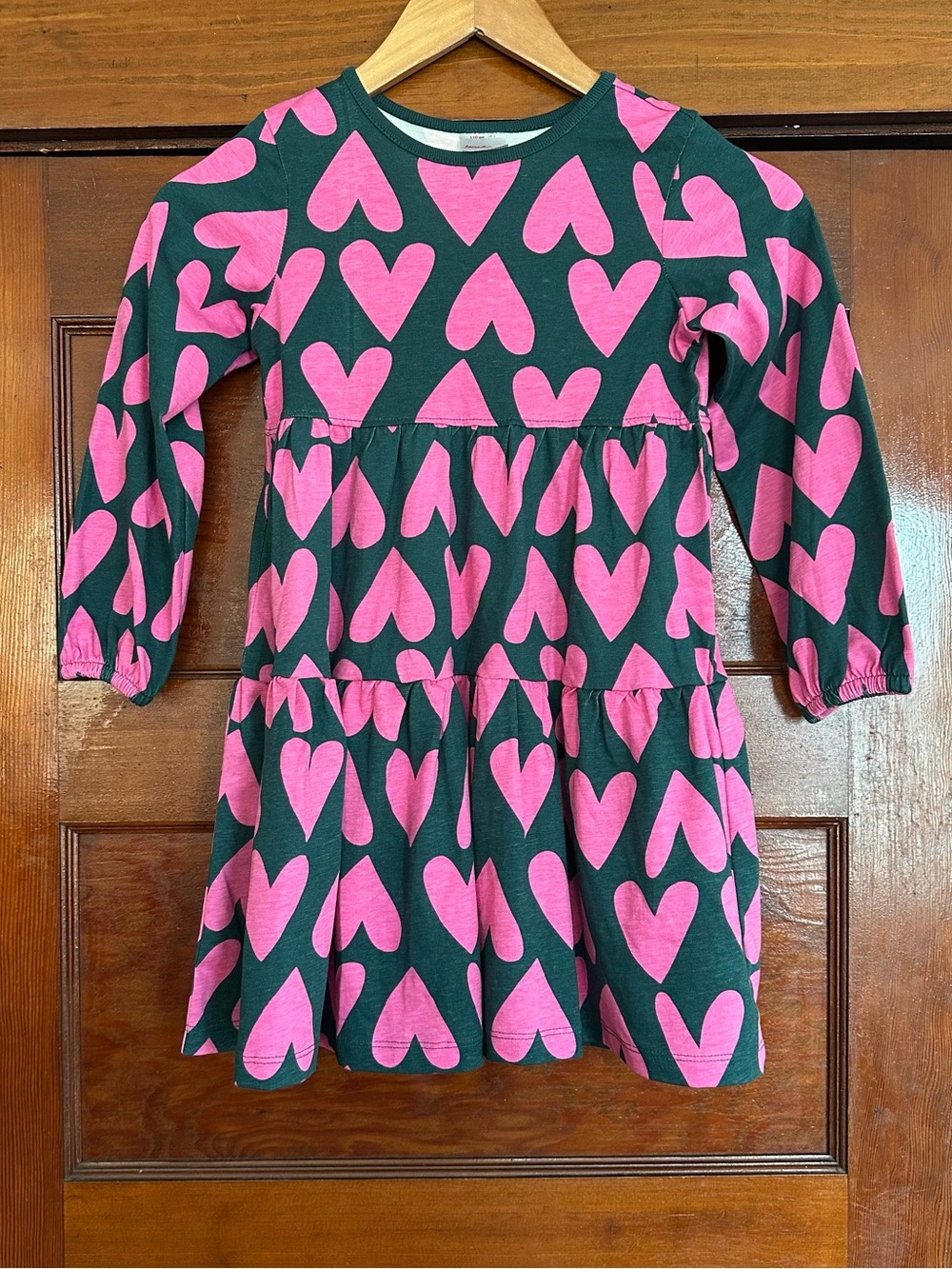 Hanna Andersson Girls Pink Hearts On Hearts Print Dress Size 5